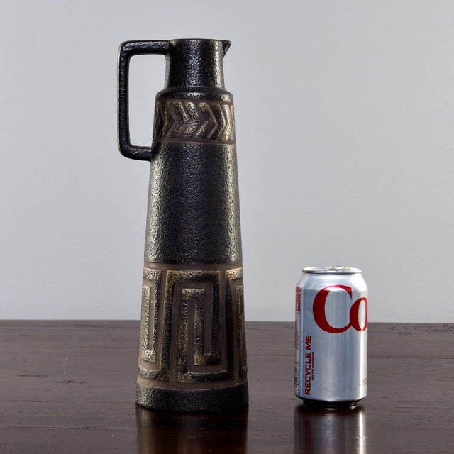 Ceramic Mid Century Signed Ewer Form Ceramic Vase by Ceramano of West Germany For Sale - Image 7 of 9