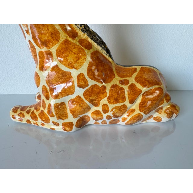 Ceramic Vintage Handmade and Hand-Painted Ceramic Giraffe Figurine For Sale - Image 7 of 11