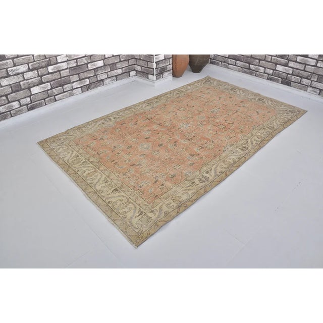 Handmade wool carpet in Turkish Anatolia , Vintage Oushak Rug,Turkish Vintage Anatolian Rug, Handmade wool Rug . One Of...