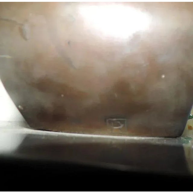 Metal Mid-Century Modern Modernist Patinated Bronze with Black Marble Base Abstract Sculpture For Sale - Image 7 of 9