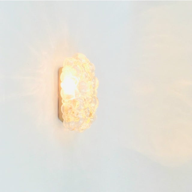 Glashütte Limburg Mid-Century Modern Amber Bubble Glass Wall Lamp by Helena Tynell for Limburg, Germany, 1960s For Sale - Image 4 of 9
