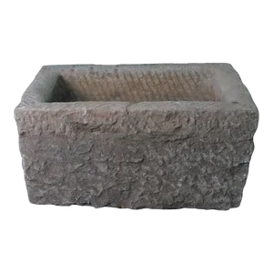 Antique Long Hand Chiseled Stone Trough