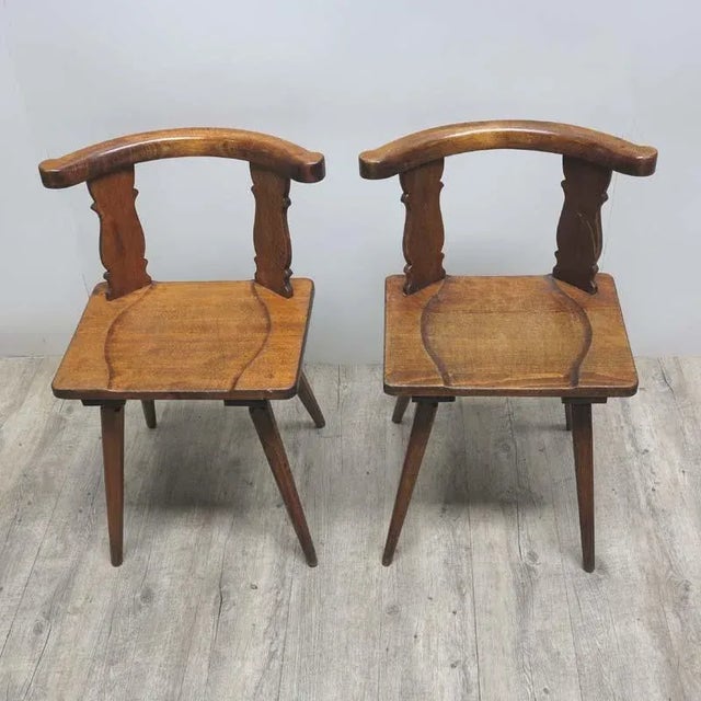 Postmodern Set of Antique Wooden Chairs For Sale - Image 3 of 16
