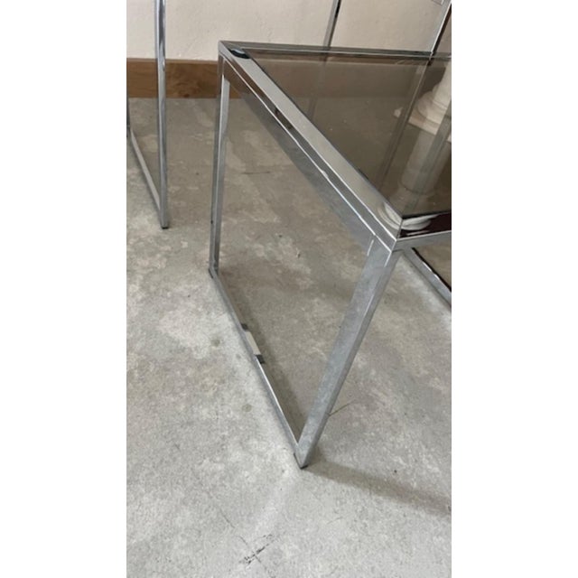 Chrome-Plated Nesting Tables, 1970, Set of 2, in Good conditions. Designed 1970 to 1979