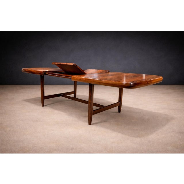 Mid-Century Modern Brazilian Mid-Century Modern Extendable Dining Table in Rosewood, Loher, 1960s For Sale - Image 3 of 11