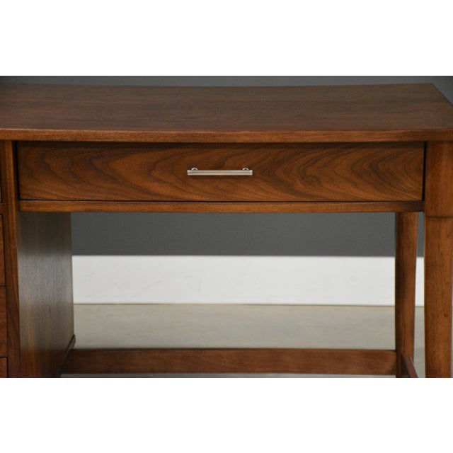 1960s Refinished Walnut Mid Century Desk by Drexel Biscayne For Sale - Image 9 of 11