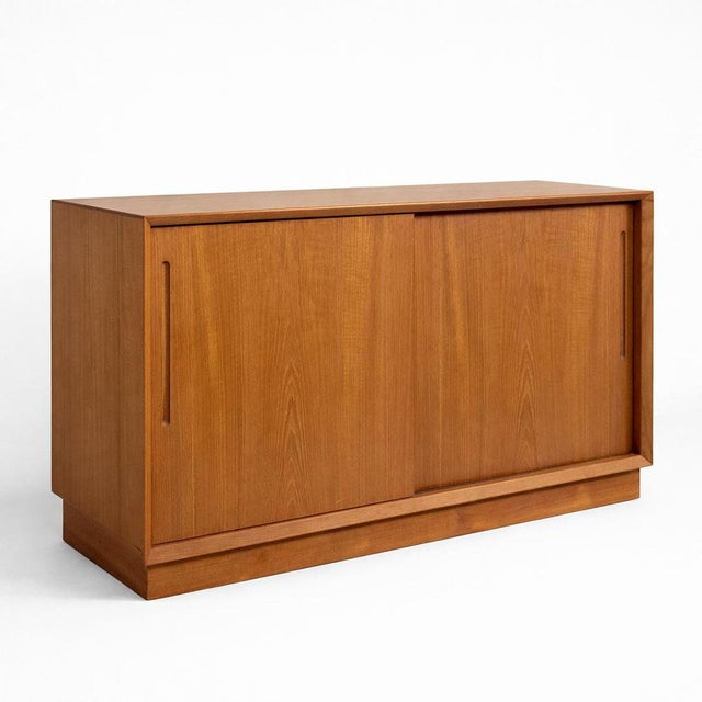 Mid-Century Danish Teak Sliding Door Sideboard, 1960s For Sale - Image 9 of 9
