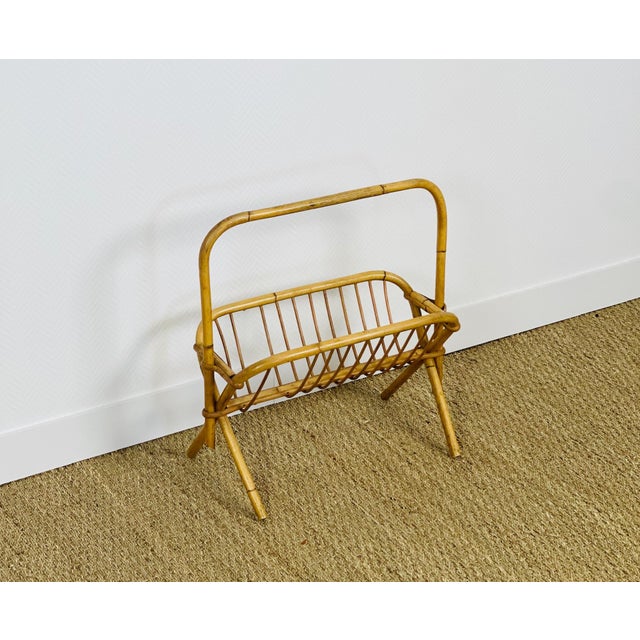 Vintage Rattan Magazine Rack, 1960s For Sale - Image 11 of 11