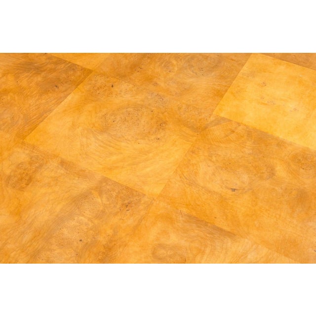 Late 20th Century Century Furniture Omni Postmodern Burlwood Lacquered Dining Table With Leaves For Sale - Image 5 of 9