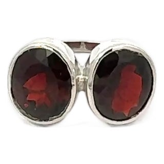 10.2 Carat Januaray Birthstone Twin Ring for Her Set in 925 Solid Silver - Size 6 For Sale