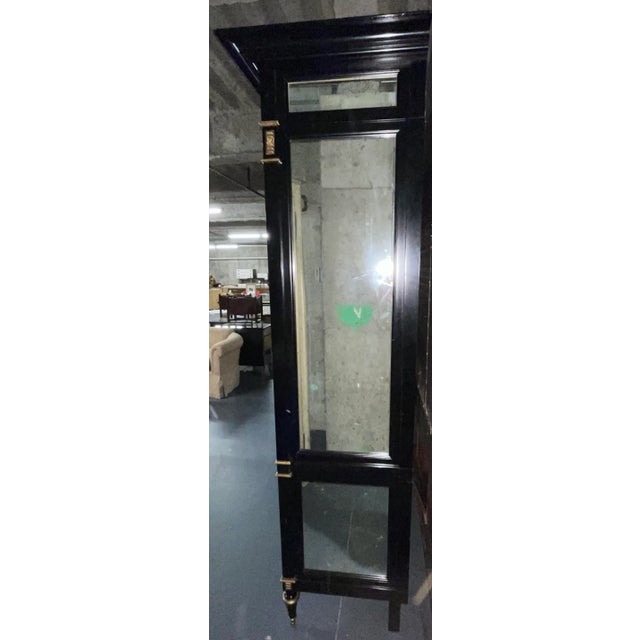 Ebony Hollywood Regency Style Ebony Cabinet, Bookcase, Entertainment Unit, Breakfront For Sale - Image 8 of 12