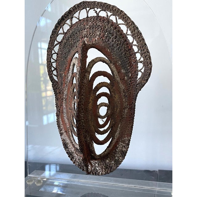 Tribal Fiber Polychrome Mask Yam Ancestor Papua New Guinea For Sale - Image 3 of 11