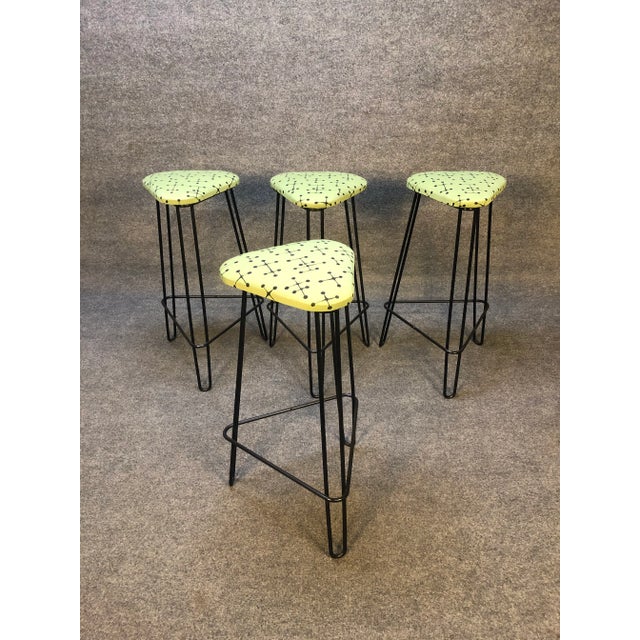 Vintage Mid Century Modern Iron Bar Stools - Set of 4 For Sale In San Diego - Image 6 of 6
