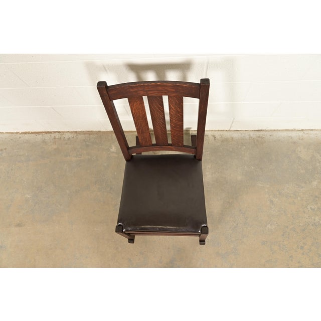 Early 20th Century L. & J. G. Stickley Antique Mission Oak Arts & Crafts Rocking Chair, Circa 1910 For Sale - Image 5 of 12