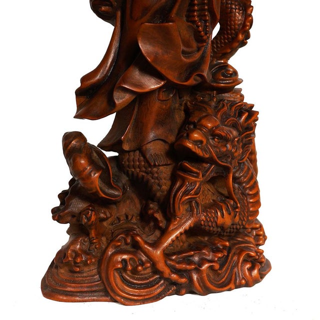 Antique Chinese Wooden Carved Kwan Yin Statue Chairish