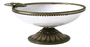 White Enamel Ashtray or Jewelry Dish, Neoclassical Style, Early 20th Century