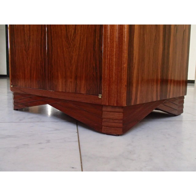 1940s Art Deco Bar Mahogany Cabinet with Mirrored Top For Sale - Image 5 of 8