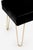 Mid-Century Modern Brass Hairpin Ottomans in Noir Velvet - A Pair For Sale - Image 3 of 3