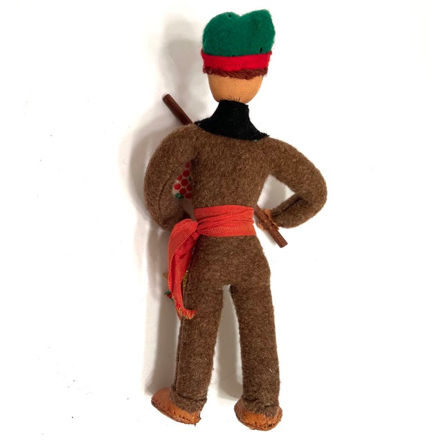 1950s Vintage Hand-Crafted 1950s Mascotes De Maria Helena Felt Folk Doll Trio For Sale - Image 5 of 16
