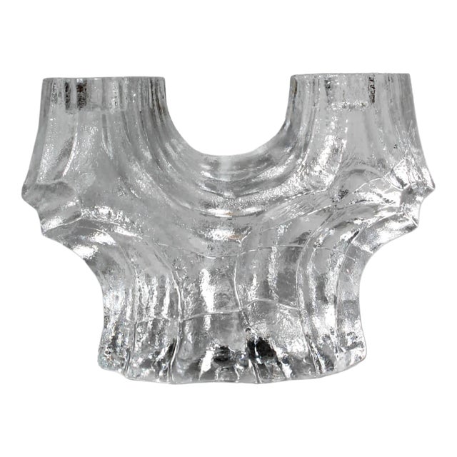 Brutalist Crystal Candleholder by Christer Sjögren, 1960s For Sale