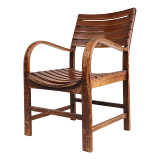 Art Deco Wooden Torck Armchair, France 1930s For Sale