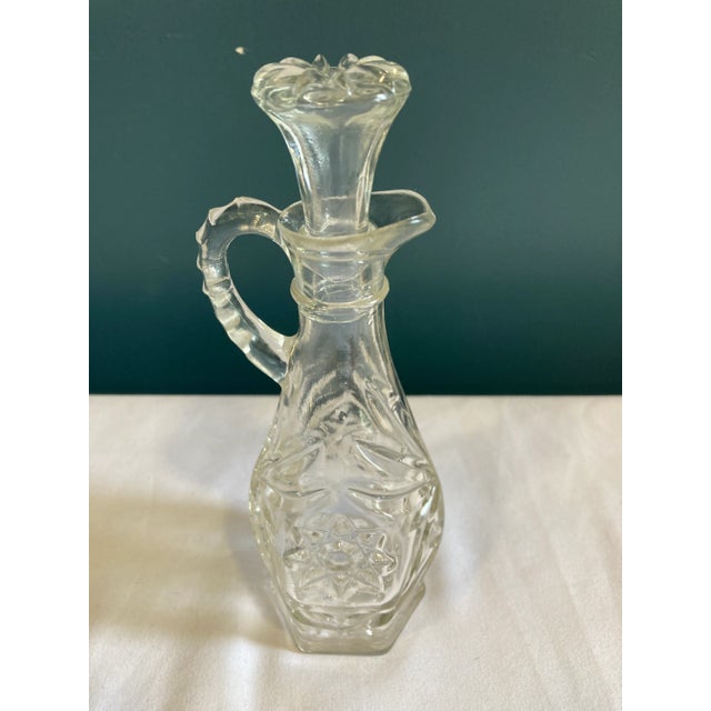 Vintage Cut Glass Starburst Cruet With Stopper For Sale - Image 4 of 6