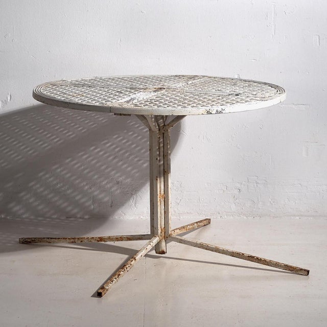 Antique White Round Outdoor Table, 1930s For Sale - Image 12 of 13