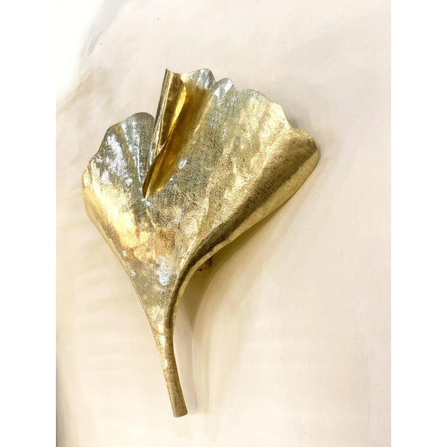 Contemporary Italian Brass Leaf Wall Sconce by Simoeng For Sale - Image 6 of 10