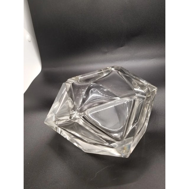 Art Deco Vintage 1980s Art Deco Crystal Ashtray For Sale - Image 3 of 5