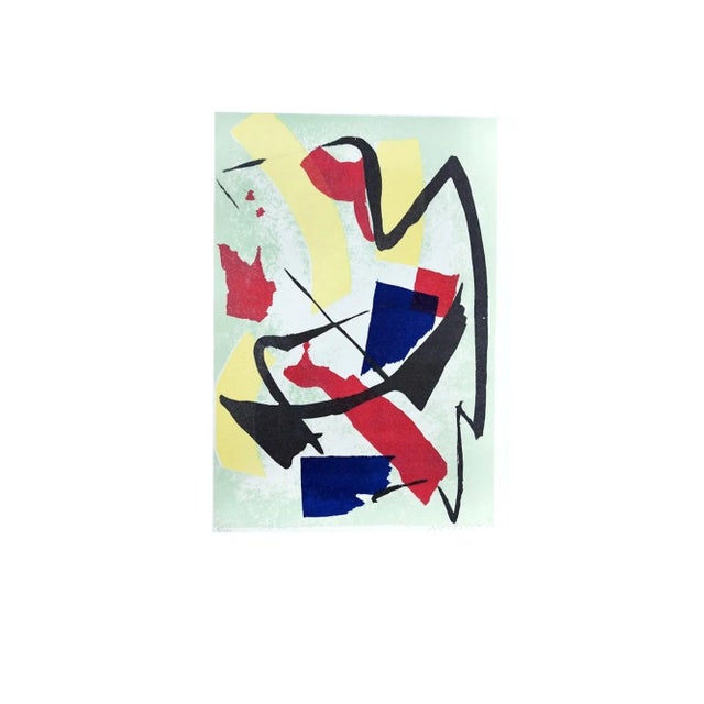 Abstract Composition is an original artwork realized by Luigi Montanarini in the 1970s. Original colored serigraph on...