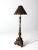 Antique Carved Wood Floor Lamp With Glass Shade For Sale - Image 10 of 11