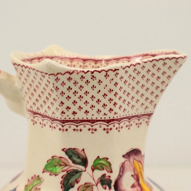 1950s Vintage Mason’s Paynsley Ironstone Hydra Jug England Floral Pitcher For Sale - Image 5 of 10