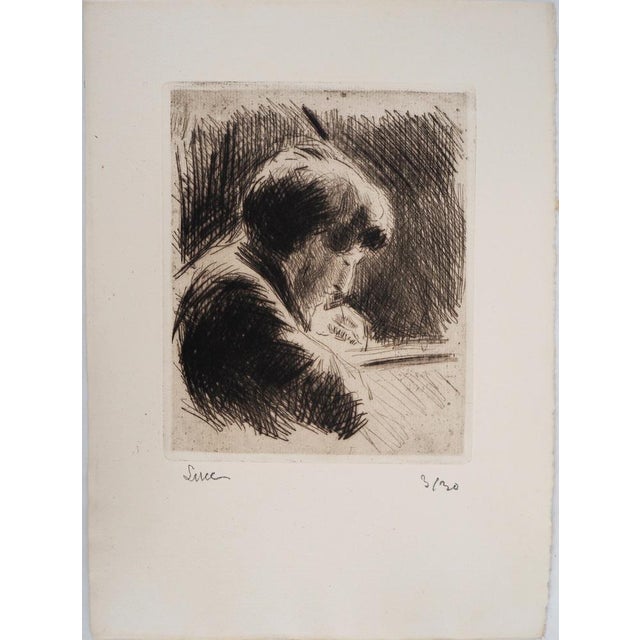 Maximilien Luce, Woman with Short Hair, Straight Profile, 1890, Original Etching For Sale - Image 6 of 6