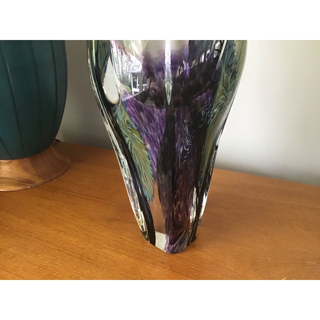 Purple 2000s Signed David Lotton Art Glass Vase For Sale - Image 8 of 12