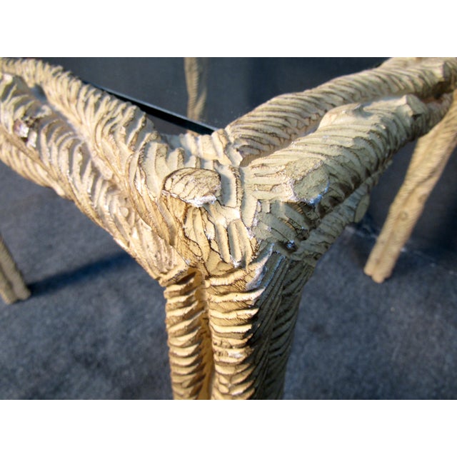 Wood Mid-Century Modern Glass Table For Sale - Image 7 of 9