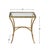 Gracefully arched hand forged iron finished in heavily antiqued gold leaf. Top is clear beveled tempered glass. Newly...