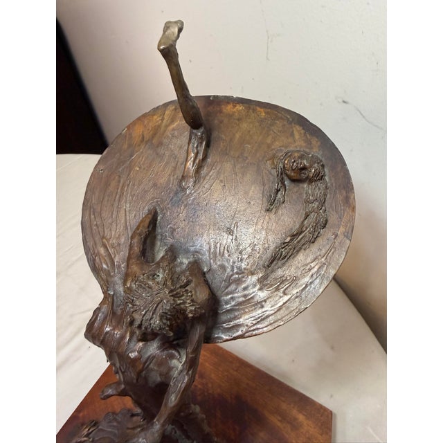 Large Vintage Scott Jarvie 20th Century Bronze Wood Waterfall Statue Sculpture For Sale - Image 10 of 16