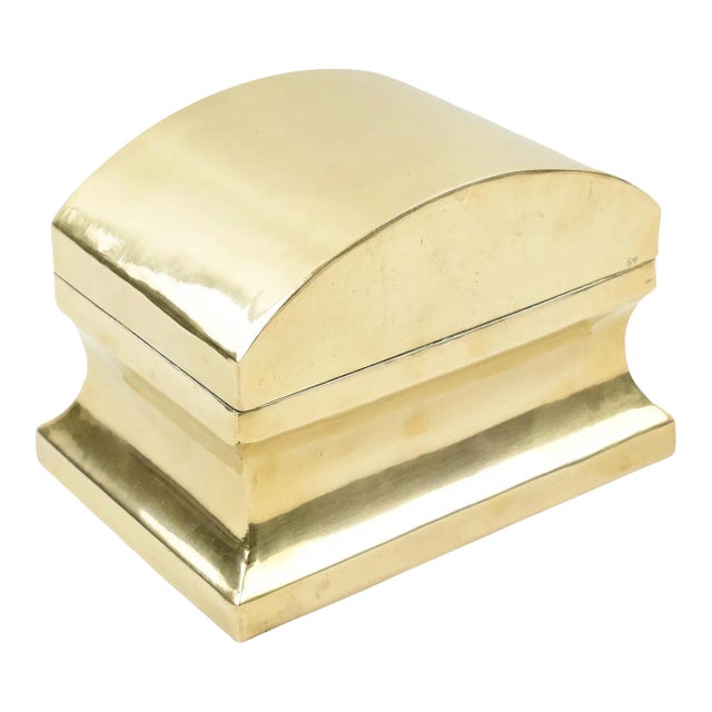 Neoclassic Modernist Brass Urn Box Tea Caddy For Sale