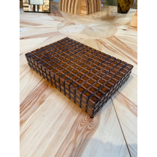 Vintage Geometric Wood Decorative Box For Sale In Los Angeles - Image 6 of 8