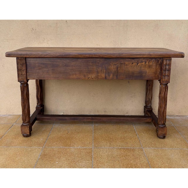Spanish Walnut Low Table With Carved Drawers, Circa 1930 For Sale - Image 9 of 9