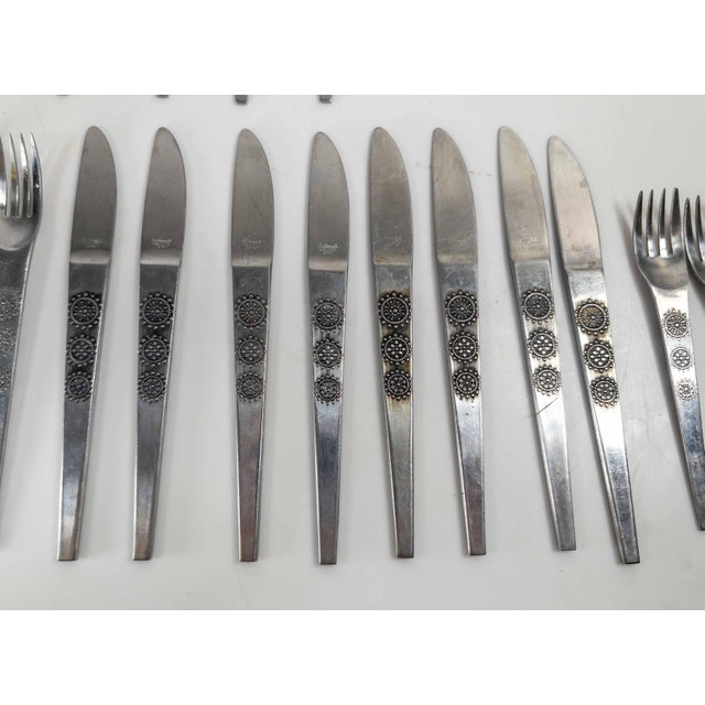 Mid-Century Modernist 38 Piece Stainless Steel Flatware Set in San Moritz for National For Sale - Image 10 of 18