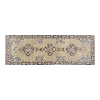 Vintage Turkish Anatolian Hand Knotted Wool Rug, 3'2"x9'10" For Sale