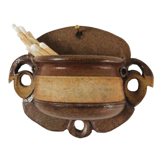 Jim Stoehr Signed Studio Pottery Match Strike From 1991 For Sale