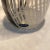 Black and white striped fluted Murano vase in the style of Venini. Unsigned but vintage Murano sticker on bottom front of...