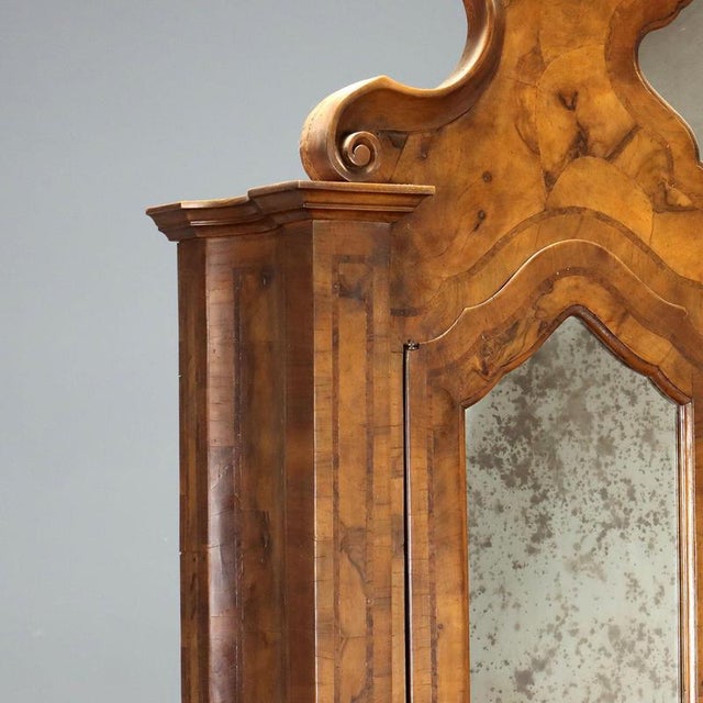 Early 20th Century Walnut and Burl Walnut Trumeau, Italy, 1900s For Sale - Image 5 of 12