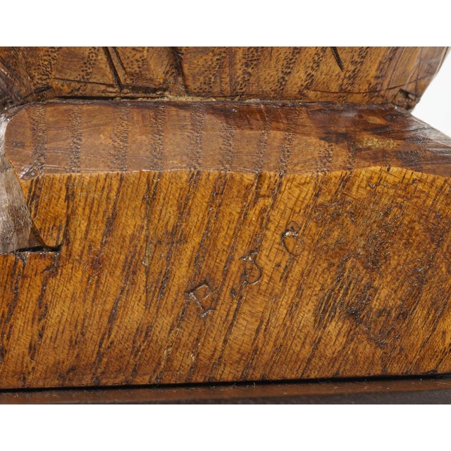 1950s Vintage English Carved Oak Owl Table Lamp, 1950s For Sale - Image 5 of 7