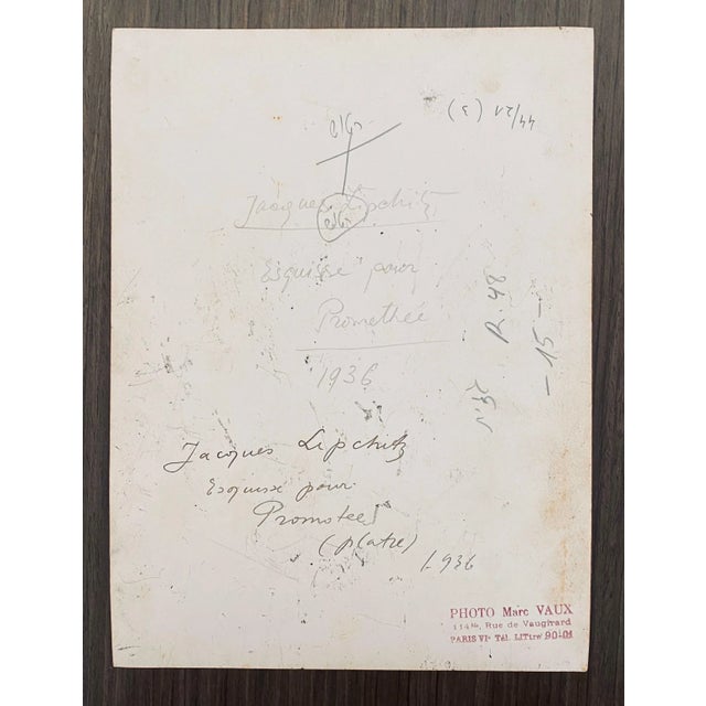 Modern Marc Vaux, Vintage Silver Gelatin Photograph Jacques Lipchitz Sculpture Photo Signed, 1936 For Sale - Image 3 of 5