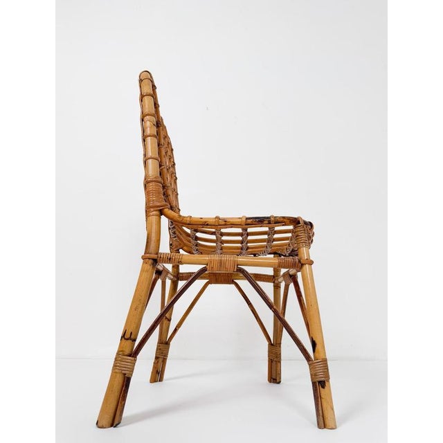 Mid-Century Modern Italian Bamboo, Cane and Rattan Dining Chairs, 1960s, Set of 4 For Sale - Image 15 of 18