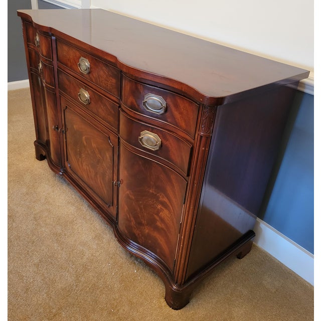 Morganton Furniture Co. 1940s Regency Flame Mahogany Buffet by Morganton Furniture For Sale - Image 4 of 13