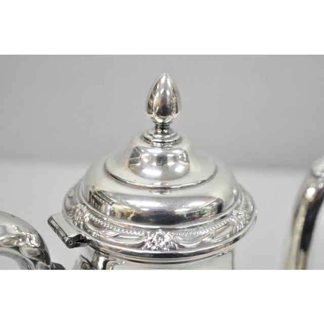 Vintage Rogers Bros. "Remembrance" Silver Plated Victorian Coffee Pot Teapot For Sale - Image 4 of 14